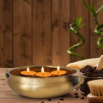 Serene Spaces Living Gold Handi Bowl - Hammered Texture, Decor for Living Rooms, Entryways, Restaura...