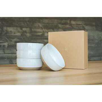 Stylish 25 oz Ceramic Flat Bowls Set for All Occasions