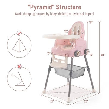 Stylish 3 in 1 High Chair for Infants & Toddlers