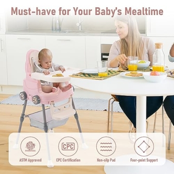 Stylish 3 in 1 High Chair for Infants & Toddlers