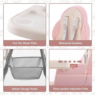 Stylish 3 in 1 High Chair for Infants & Toddlers