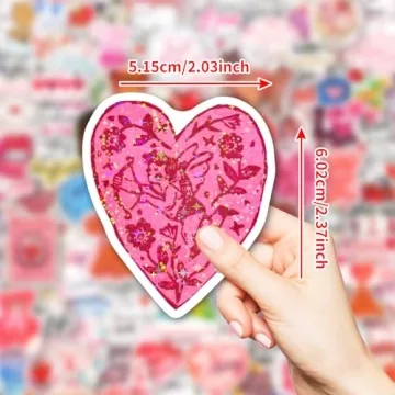 100PCS Holographic Heart Stickers for Valentine’s Day Crafts