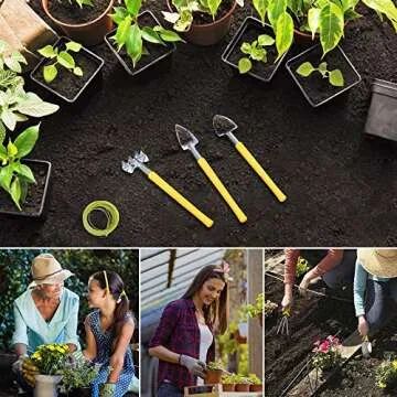 MOSFiATA Garden Tool Set 14 Pcs Stainless Steel Garden Tool Kit with Carrying Case, Heavy Duty Gardening Work Set, Include Pruner, Mini Rake, Big and Small Shovel, Sprayer, Weeder, Scissor etc.