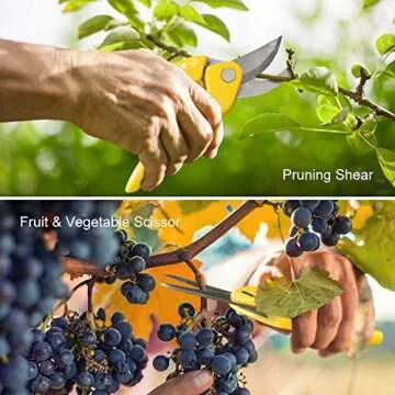 MOSFiATA Garden Tool Set 14 Pcs Stainless Steel Garden Tool Kit with Carrying Case, Heavy Duty Gardening Work Set, Include Pruner, Mini Rake, Big and Small Shovel, Sprayer, Weeder, Scissor etc.