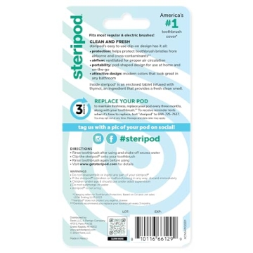 Steripod Toothbrush Protectors Green and Blue 2 Count