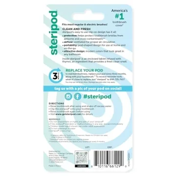 Steripod Toothbrush Protectors Green and Blue 2 Count