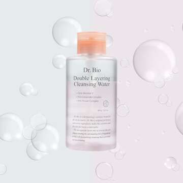 Dr. Bio Double Layering Cleansing Water (16.9oz/480ml) | Face Cleanser and Makeup Remover, Micellar ...