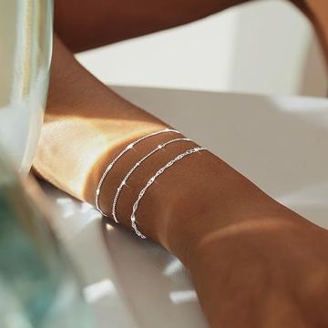 Stylish Picuzzy Silver Bracelets Set for Women - Trendy & Dainty