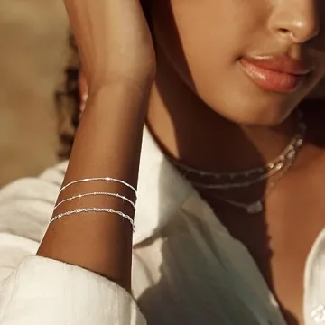 Stylish Picuzzy Silver Bracelets Set for Women - Trendy & Dainty