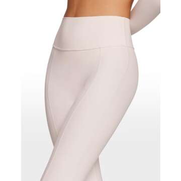 INGIA High Waist Mini Flared Leggings for Women 31" Bootcut Tummy Control Casual Lounge Yoga Pants Coconut White X-Small