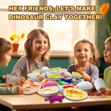 Dough Toys Dinosaur Eggs Sets - Creative Clay Molding Kit for Kids 3-8
