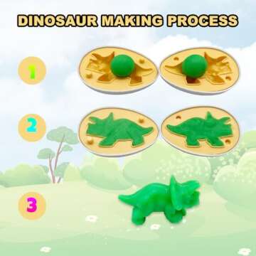 Dinosaur Dough Play Set for 3-8 Year Olds