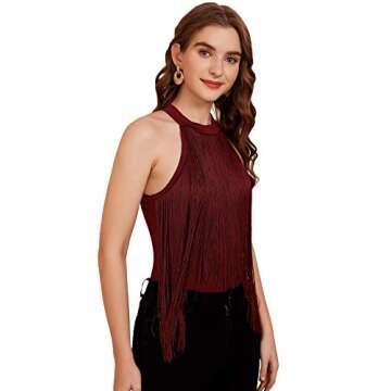 Stylish Verdusa Fringe Trim Bodysuit for Women