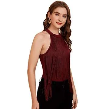 Stylish Verdusa Fringe Trim Bodysuit for Women