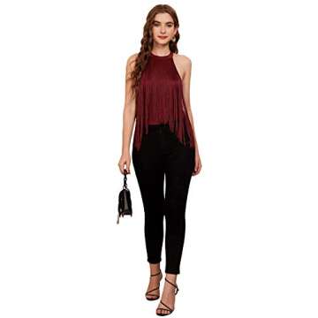 Stylish Verdusa Fringe Trim Bodysuit for Women