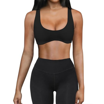 Meladyan Scoop Neck Wireless Sports Bra for Women