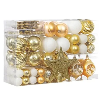 XmasExp 99-Pack Christmas Ball Ornaments - Elegant Shatterproof Decor Set