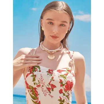 WOWORAMA Gold Seashell Earrings for Summer Glamour