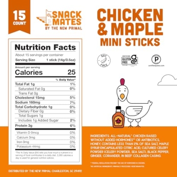 New Primal Chicken & Maple Sticks for Kids Snacks