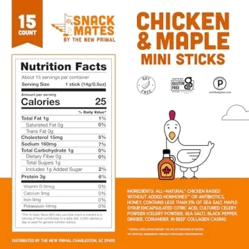 New Primal Chicken & Maple Sticks for Kids Snacks