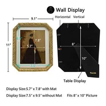 YULINK Vintage 8x10 Picture Frame in Antique Gold