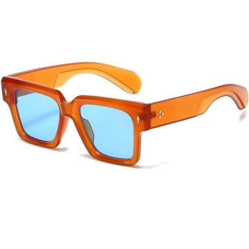 BRMHDY Retro Square Sunglasses with HD UV400 Lenses