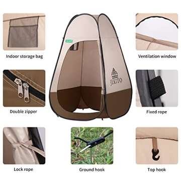 Jekito Pop Up Privacy Tent for Beach & Camping Use