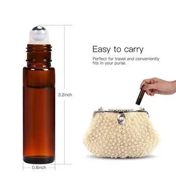 ULG 10ml Amber Roll-on Bottles Set for Essential Oils