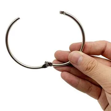 KTOJOY 2 Inch (15 Pack) Loose Leaf Binder Book Rings, with Metal Nickel Plated for Key,and Index Cards, for School, Home, or Office, Silver