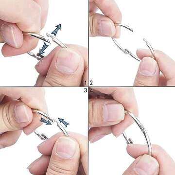 KTOJOY 2 Inch (15 Pack) Loose Leaf Binder Book Rings, with Metal Nickel Plated for Key,and Index Cards, for School, Home, or Office, Silver