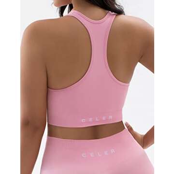 CELER Sports Bras for Women Racerback Chemistry Seamless Workout Yoga Gym Fitness Bra with Removable...