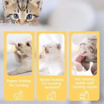 Jiaxix Pet Nursing Bottle for Puppies and Kittens - 5pcs Set