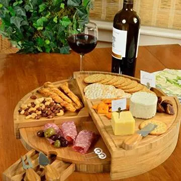 NCAA Alabama Crimson Tide Bamboo Charcuterie Cheese Board with Knife Set & Cheese Markers by Picnic at Ascot