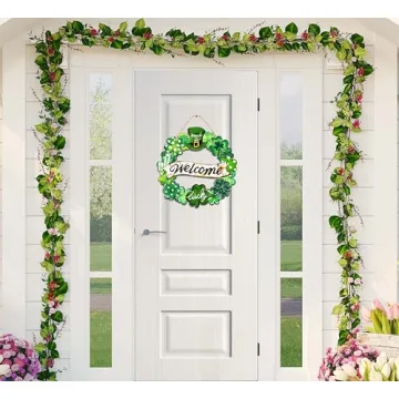 St. Patrick's Day Wooden Shamrock Wreath for Front Door