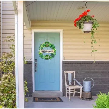 St. Patrick's Day Wooden Shamrock Wreath for Front Door