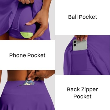LXNMGO Women's High Waist Pleated Tennis Skirt with Pockets