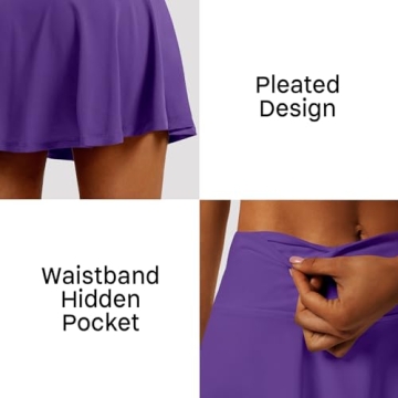 LXNMGO Women's High Waist Pleated Tennis Skirt with Pockets