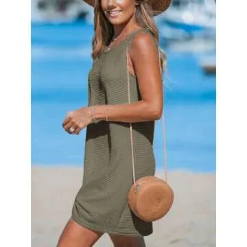 CUPSHE Waffle Knit Sleeveless Coverup for Women