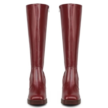 Stylish SOVANYOU Red Knee-High Platform Boots for Women