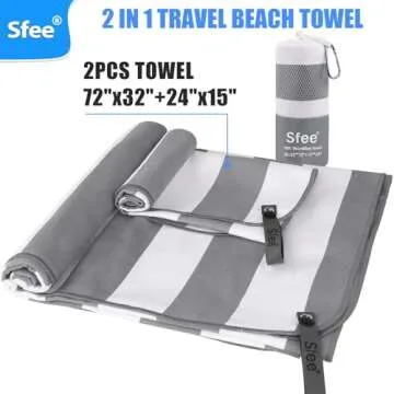 Sfee Microfiber Quick Dry Beach Towel Set for Travelers