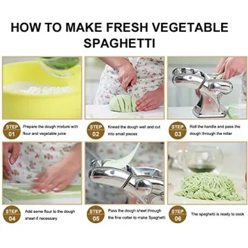 Shule Stainless Steel Pasta Maker with Cutter and Attachments