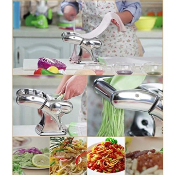 Shule Stainless Steel Pasta Maker with Cutter and Attachments