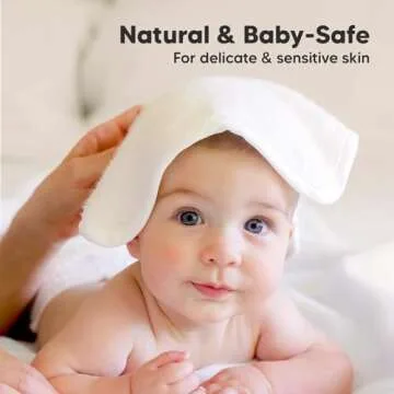 6-Pack Baby Washcloths - Soft Viscose from Bamboo Washcloth, Baby Wash Cloths for Newborn, Kids, Bath Baby Towels, Face Towel, Face Cloths for Washing Face (White/Stone)