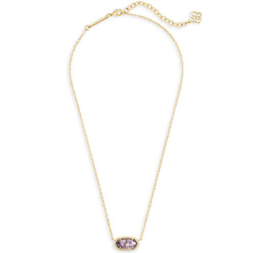 Kendra Scott Elisa Pendant Necklace with Amethyst Gemstone