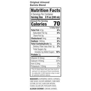 Califia Farms Barista Blend Almond Milk, Original, 32 Ounce (Pack of 2)