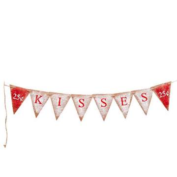 Swanky Party Box 25 Cent Kisses Banner for Valentine's Day