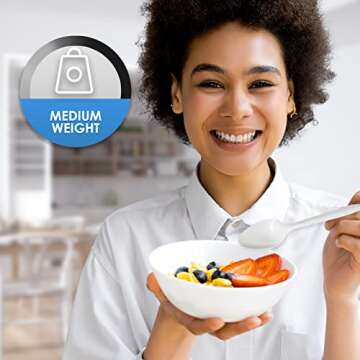 PAMI Medium-Weight Disposable Plastic Teaspoons [400-Pack] - Bulk White Plastic Silverware For Parti...