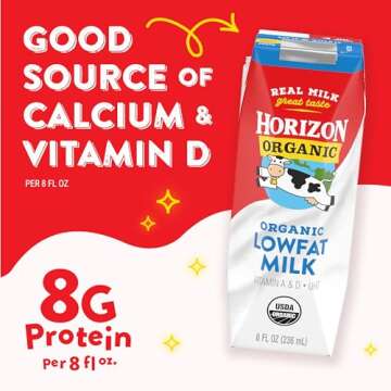 Horizon Organic Shelf-Stable 1% Low Fat Milk Boxes, 8 fl oz, 12 Pack