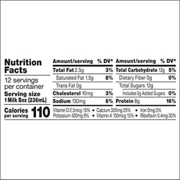 Horizon Organic Shelf-Stable 1% Low Fat Milk Boxes, 8 fl oz, 12 Pack
