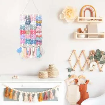 OAOLEER Hair Bow Holder Organizer for Girls，Hair Clips Headband Organizer Storage Wall Hanging Hom...